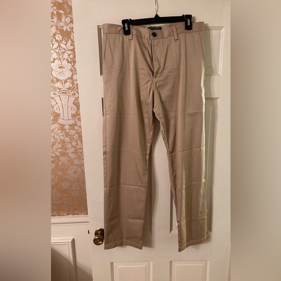 NWT 34 Waist flat front khaki straight leg Matchstick pants - Picture 8 of 8